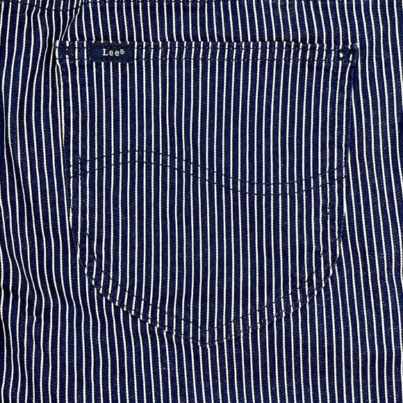 NEW Lee SIZE 22 (44x7") Navy Railroad Stripe Stretch Midrise Regular Fit Shorts - Picture 6 of 6